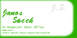 janos speck business card